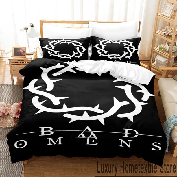 Bad Omens Bedding Set,Duvet Cover Comforter Bed Set Quilt Cover Pillowcase, Boys Girls Adults Bed Sheets