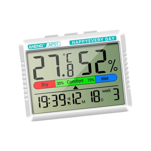Magideal - Medidor De Temperatura Y Humedad Termómetro Interior Termómetro De Mano Recordatorio De Comodidad Climática Termómetro De Habitación Para Dormitorio I Gato Gris