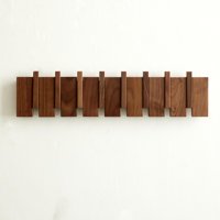 Perchero De Pared Quellance Wood Con 8 Ganchos En Madera De Nogal