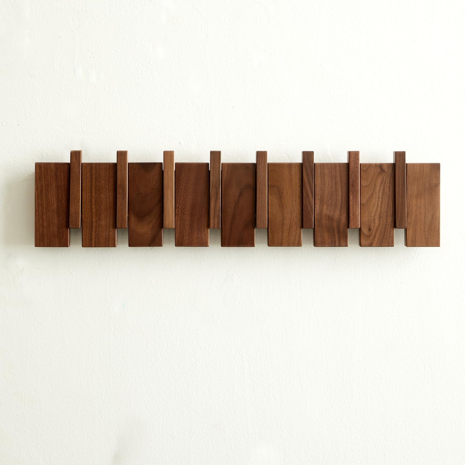 Perchero De Pared Quellance Wood Con 8 Ganchos En Madera De Nogal