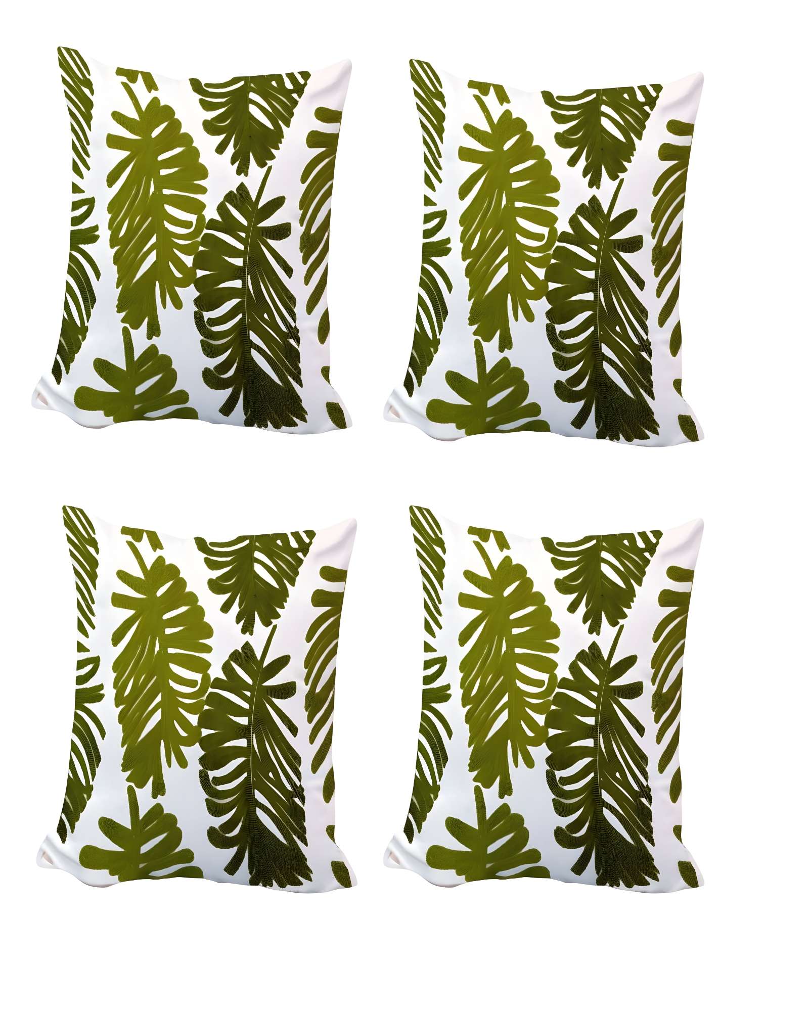 Genérico - Set De 4 Fundas De Cojin Bordadas 45X45Cm Blanco 16