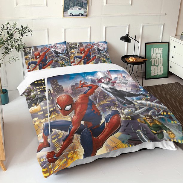 Marvel Spiderman Digital Printing Duvet Cover Sets Quilt Cartoon Kids Bedding Set Adult Boy Gift Reactive