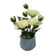 thumbnail image 3 of Planta Artificial Macetero a Rayas Con Rosas Decorativas blanco, 3 of 8