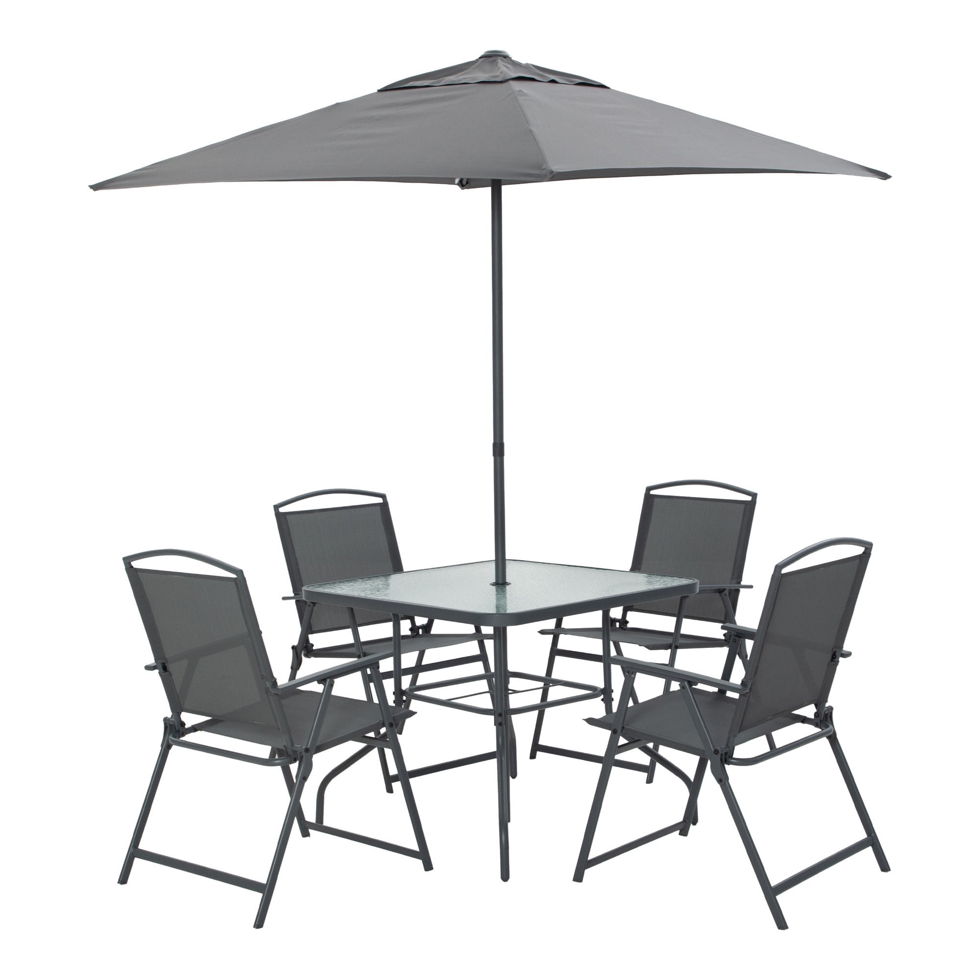 Juego de Terraza Comedor 4 Personas Gris 86x86x70cm