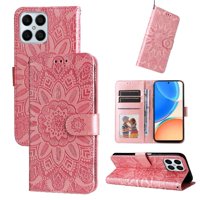 Funda Tipo Cartera Foxdock Para Honor X30I , Diseño Girasol En Relieve, Cuero Pu, Cierre Magnético, Soporte Y Tarjetero