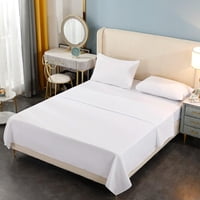 Genérico - Juego De Sábanas 2 Plazas 144 Hilos - Blanco