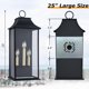 thumbnail image 3 of Aplique de pared exterior Lawyettle de 63 cm, 3 luces, negro, impermeable, 3 of 9