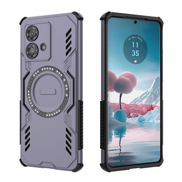 Funda FOXDOCK para Motorola Edge 40 Neo 5G , magnética, resistente a golpes, con soporte, unisex, carga inalámbrica