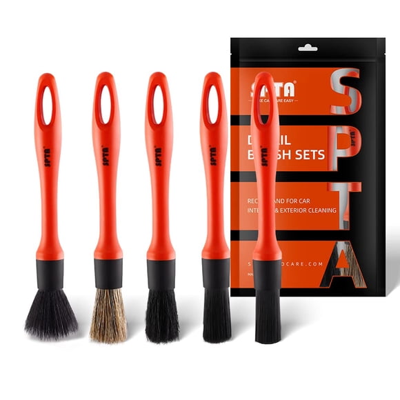 Juego de cepillos SPTA para detalles de automóviles, paquete de 5, cabello suave y mixto