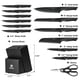 thumbnail image 2 of Juego de cuchillos NULAS de 15 piezas con bloque negro y afilador, 2 of 9