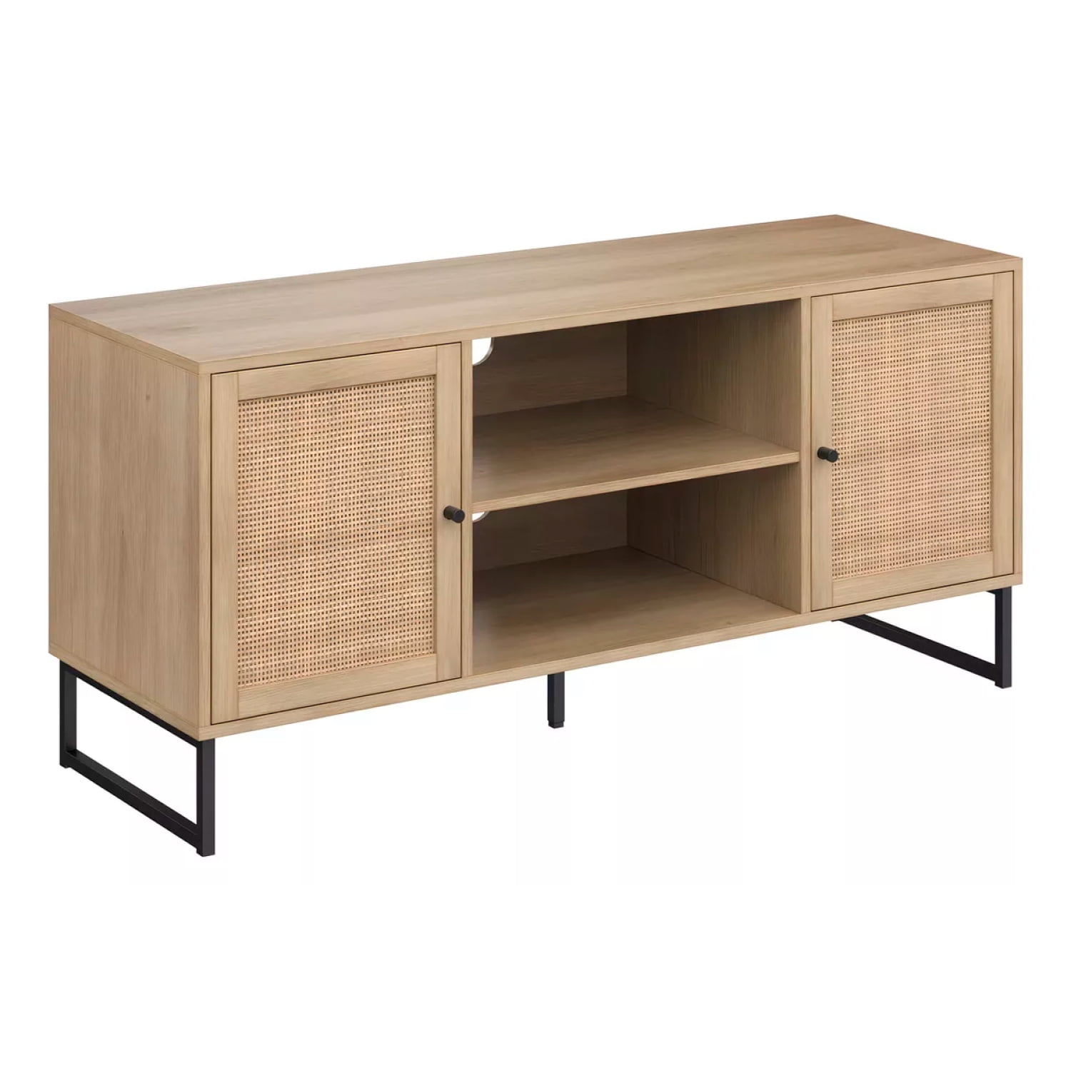 Moad - Rack De Tv O Buffet Rattan Rustico Dos Puertas