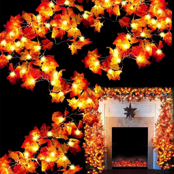 Decoraciones de Acción de Gracias TURNMEON con hojas de arce agrandadas, 6 unidades