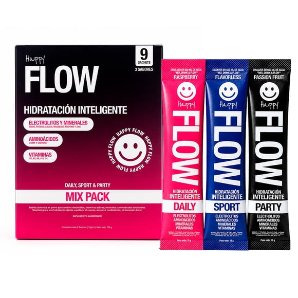 Pack Hidratación Inteligente Happy Flow Mix Pack 9 Sabores 9 Unidades