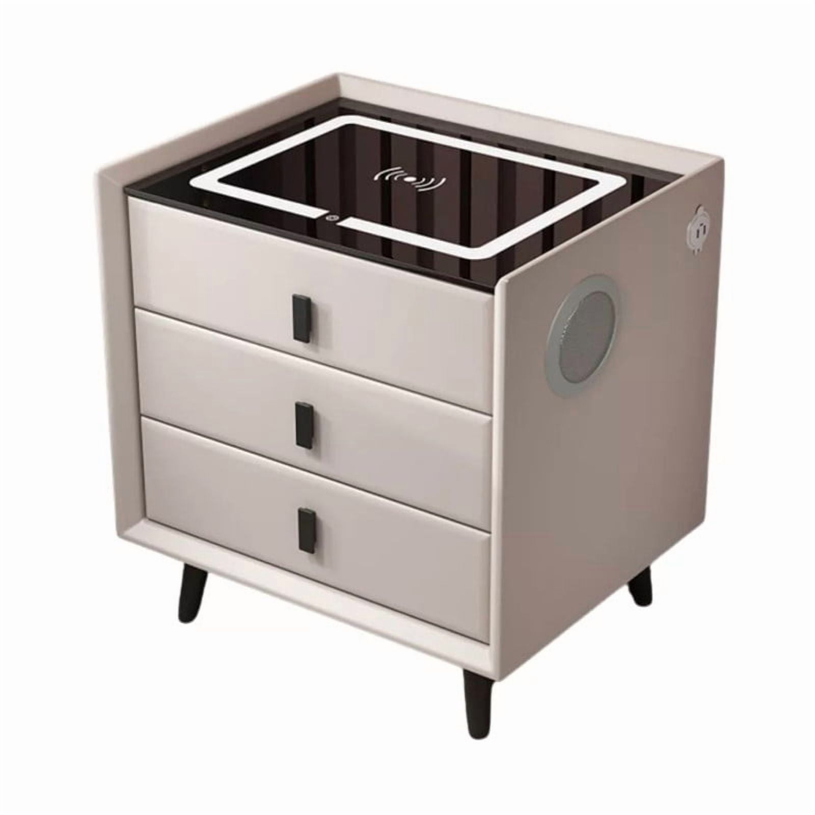 Tododescuento - Velador Inteligente Smart 2.0 Blanco | Mesa De Noche Con Usb Y Luz Incorporada