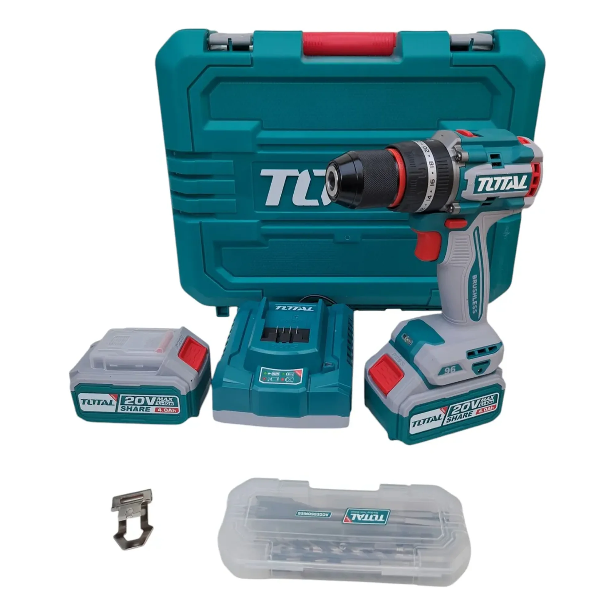 Total Tools - Taladro Percutor Total 13mm 96nm 20v 2b+c+acc Tidli20968-7