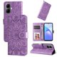 thumbnail image 2 of Funda tipo cartera FOXDOCK para Infinix Smart 10 4G , diseño girasol en relieve, cuero PU, cierre magnético, soporte y tarjetero, 2 of 5