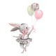 thumbnail image 2 of Bunny Ballet Rabbit Pegatinas De Pared Para Habitación De Niños Nursery Wall Decal Wallpaper, 2 of 5