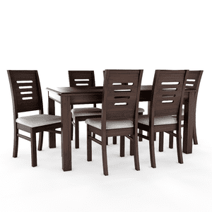 Muebles Insignes - Juego De Comedor Roma 6 Sillas Chocolate Mesa Rectangular Madera