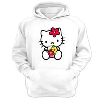 Genérico - Polerón Canguro Gatita Kitty Blanco Talla Xs Unisex