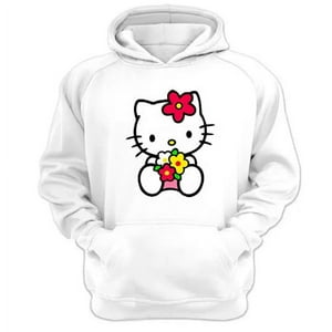 Genérico - Polerón Canguro Gatita Kitty Blanco Talla Xs Unisex