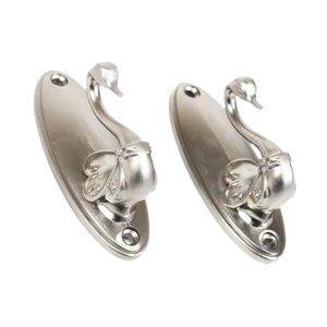 Bothyi - 2 Ganchos Para Cortinas Con Forma De Cisne, Perchero De Pared Para Decoración Del Hogar Y El Dormitorio, Color Plateado