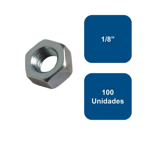 Anclajes - Tuerca Métrica Zincada Seguro Nylon M6-1.0 100Un.