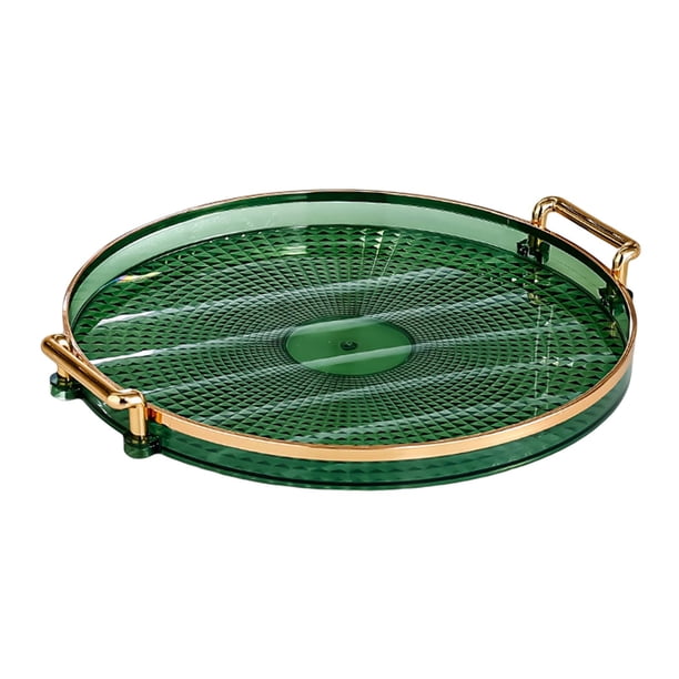 Bandeja de Servicio de Estilo Nórdico, Bandeja de Tocador de Plato de Exhibición para Baño, Cocina, Encimera, Dormitorio, Decoración de Sala de Estar , VERDE
