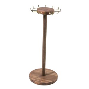 Ioensy - Organizador De Soporte De Exhibición De Joyería De 12 Ganchos De Madera Para Niñas Pulsera De Mesa Oscuro