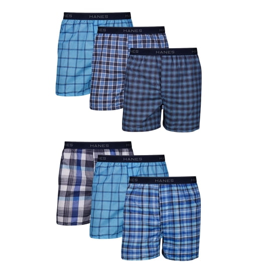 Boxers Hanes Sin Etiqueta Para Hombre Con Cintura Expuesta, Paquete De 6
