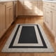 thumbnail image 1 of REGALWOVEN Geométrico Antideslizante Alfombra de Cocina Impermeable Resistente al Aceite Acolchada PVC Confort Alfombra de Piso Antideslizante Hogar Estilo Negro 30" x 17", 1 of 6