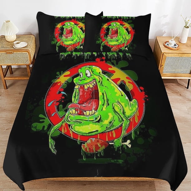 x306 Ghostbusters Bed Duvet Cover Microfiber Bedding Sets 3D Printed Lightweight 3 Piece Comforter Sets, 1 Duvet Cover And 2 Pillow Shams for Kids Boys Girls 79"x90" jn306