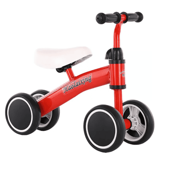 Bicicleta De Equilibrio Con 4 Ruedas, Juguete Para Caminar Para Niños, Rojo
