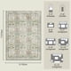 thumbnail image 2 of Alfombra Baksham 132x178 cm Beige y Azul Floral Lavable, 2 of 9
