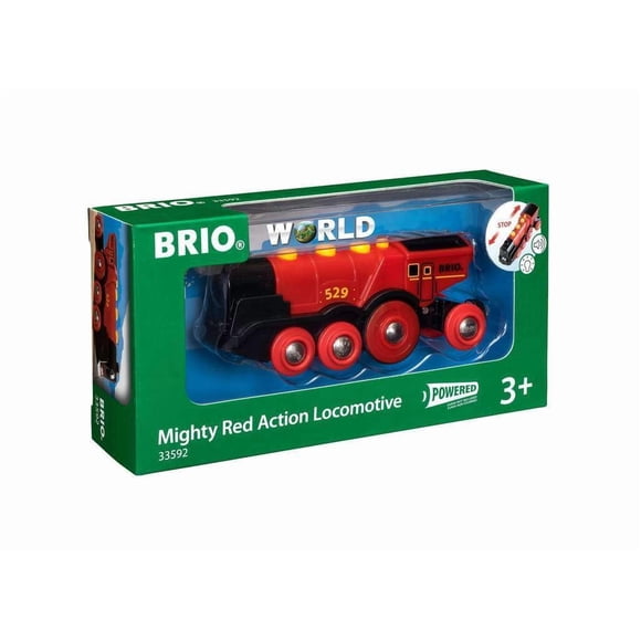 Locomotora de acción Toy Train BRIO World 33592, color rojo poderoso
