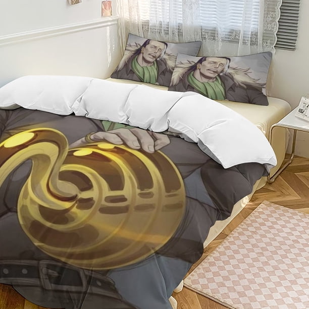 Sir Crocodile Bed Duvet Cover Funny Anime Cartoon Bedding Sets Lightweight 3 Piece Comforter Sets