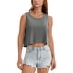 thumbnail image 1 of ATHLECHIC Camisetas Cortas Altas y Bajas para Mujeres Sin Mangas Camiseta Deportiva de Yoga Camisetas Fluidas Ajuste Suelto Camisetas Básicas S Gris, 1 of 5