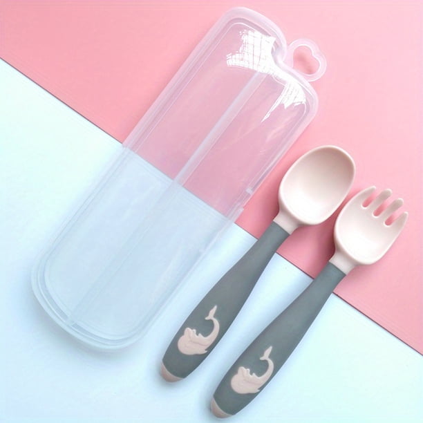 Wholesale Mother and Baby Supplies: Baby Cutlery Set with Cute Spoon and Fork for Learning to Eat, Training and Food Supplement - Case Included