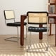 thumbnail image 3 of Dining Chairs Set of 2, Fauex Leather Rattan Side Accent Chairs with Chrome Legs, Modern Mid Century Breuer Designed Chairs, Upholstered Dining Living Room Kitchen Chairs (Black-2pcs), 3 of 3