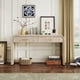 thumbnail image 1 of TREXM Unique Retro Silhouette Console Table with Open Style, Two Top Drawers for Entrance, Dinning Room, Living Room (Natural Wood Wash), 1 of 3
