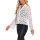 thumbnail image 4 of INSPIRE CHIC Blusas de Mujer con Manga Larga Acampanada, Escote en V, Encaje, Botones, L Blanco, 4 of 5
