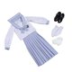 thumbnail image 2 of Figura A Escala 1/6, Conjunto De Uniforme Escolar Para Muñecas, Cuerpo De Figuras De Acción De 12 Pulgadas, Azul Claro, 2 of 3