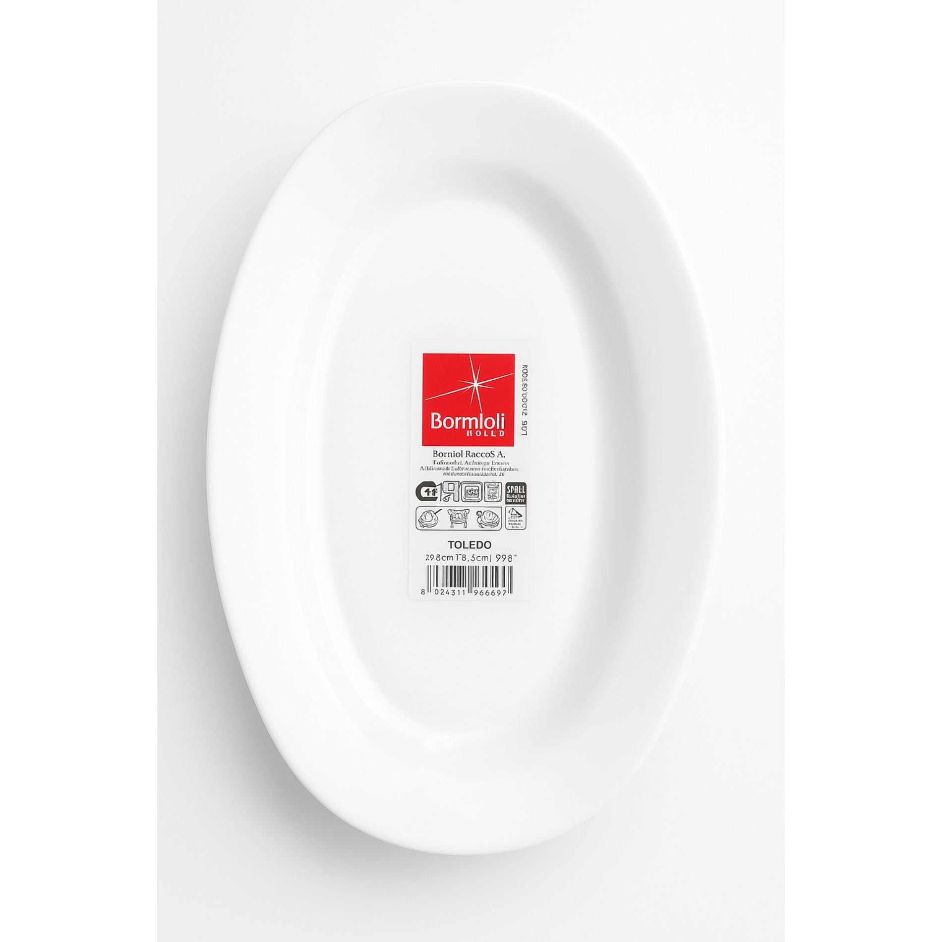 Bormioli Rocco - Plato Ovalado Vidrio Opal 22.8cm