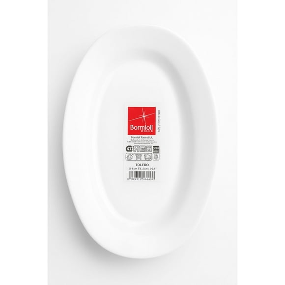 Plato Ovalado Vidrio Opal 22.8cm