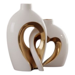 Genérico - Florero Decorativo Escultural Jarrón Abstracto Corazón Jhn