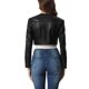 thumbnail image 3 of INSPIRA CHIC Chaquetas cortas de cuero PU para mujer, chaqueta de manga larga abierta XS Negro, 3 of 6