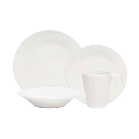 Juego De Loza Porcelana 16 Piezas Blanco 1 Un Haus