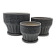 thumbnail image 2 of Set 3 Maceteros Maceta De Ceramica Gris Patrones Negro Alto, 2 of 7