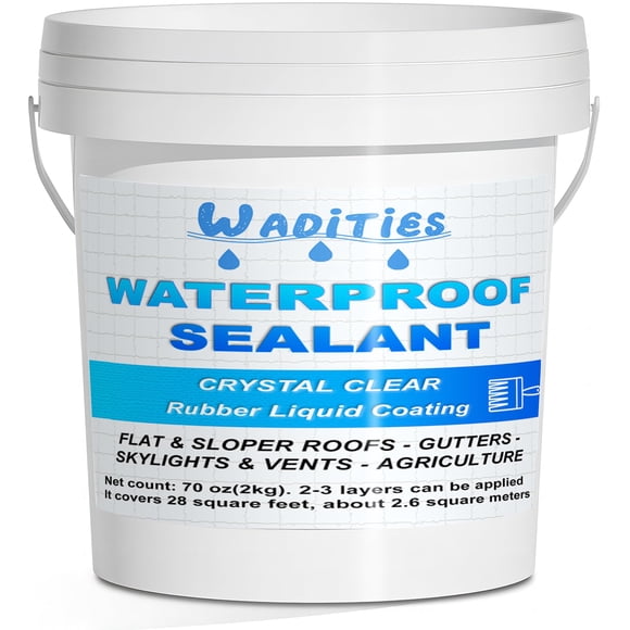 Sellador impermeable Wadities Clear 2 L (2000 ml) para interiores y exteriores