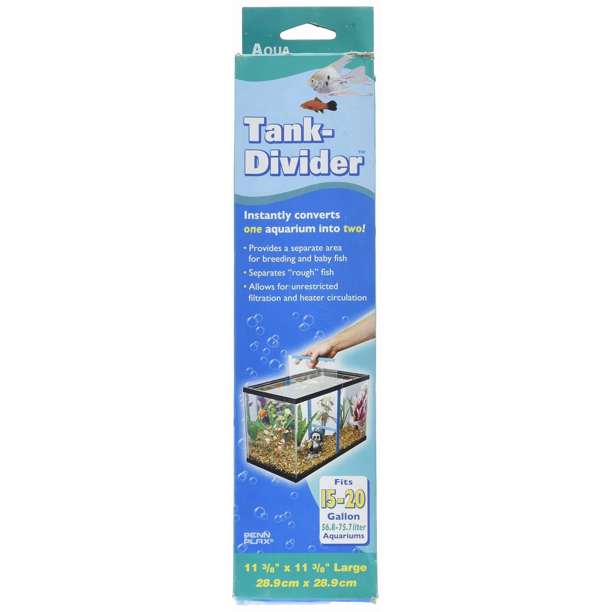 Separador de tanques Penn-Plax grande para acuarios de 29 x 29 cm (TDLBX)