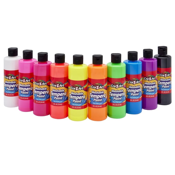 Set De Pintura Al Temple Pop! Neon Lavable 240 Ml 10 Unidades